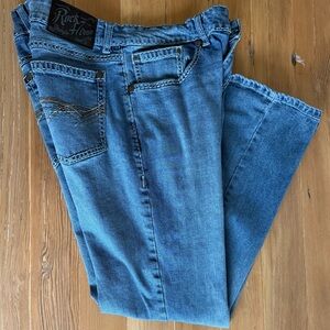 Rock 47 Slim Boot Denim Men's Relaxed Blue Jeans 34x32